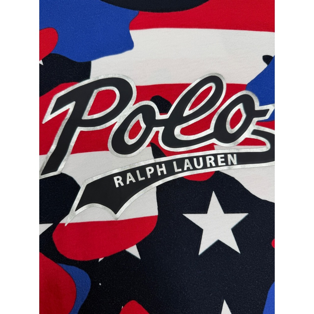 Polo Ralph Lauren Mens Performance Flag Camo T-Shirt Red White Blue Stars Large - Picture 4 of 9